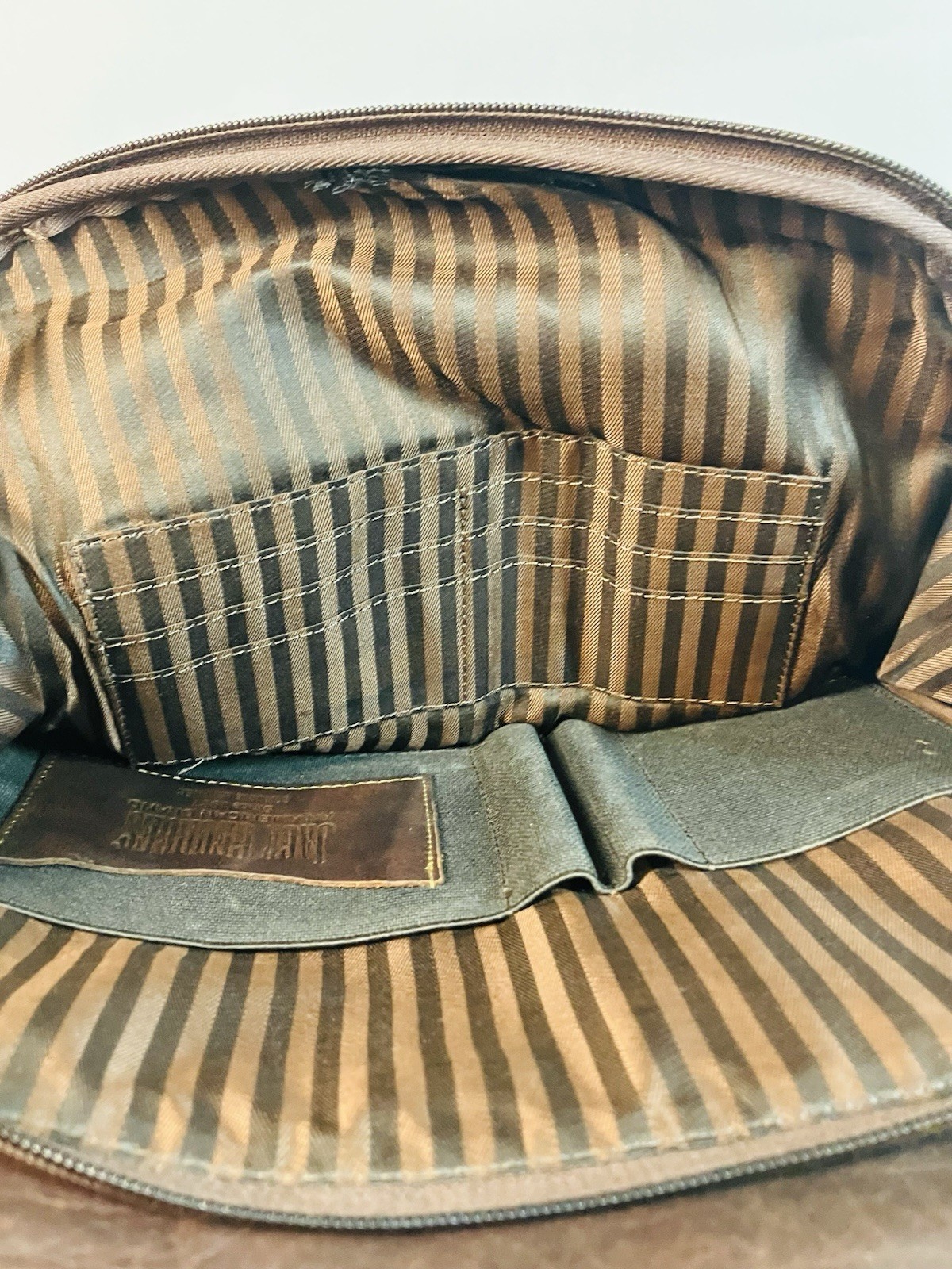 Jack Georges Voyager Backpack Hand Stained Buffalo Leather Brown Adjustable Stra