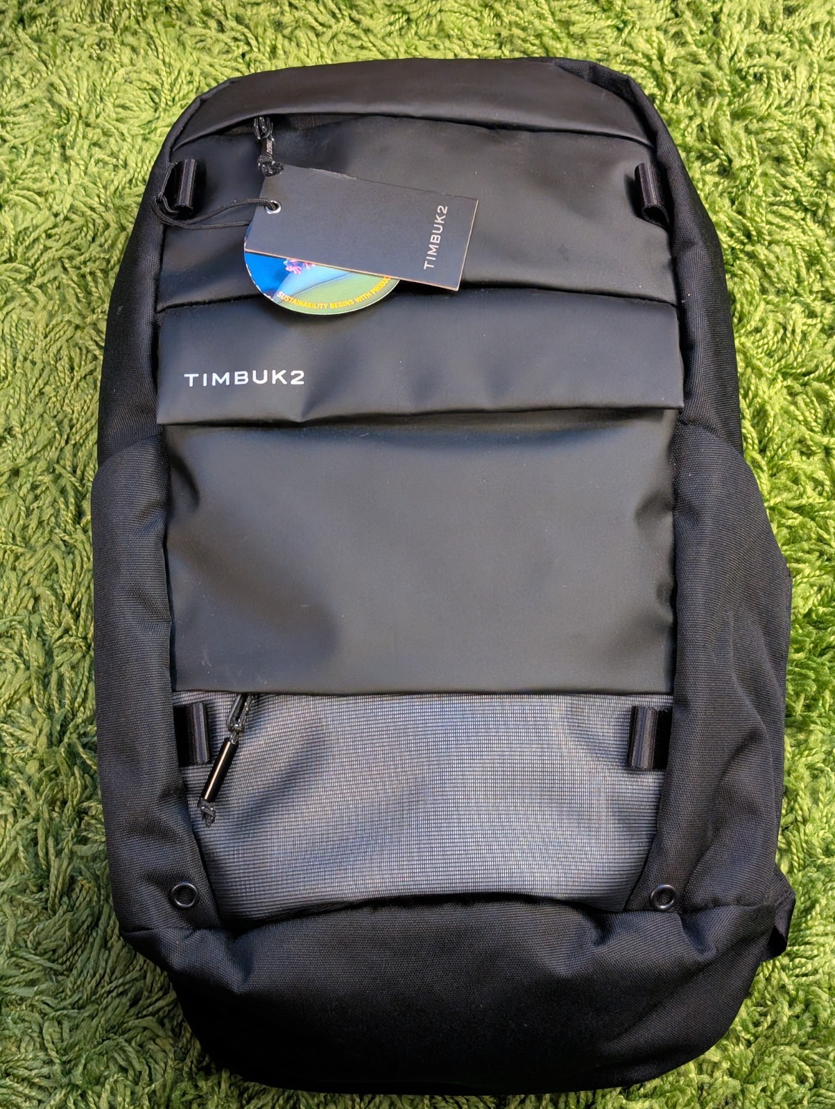 Timbuk2 Lane Commuter Backpack Jet Black 1384-3-6114 18L Laptop NWT Rainfly