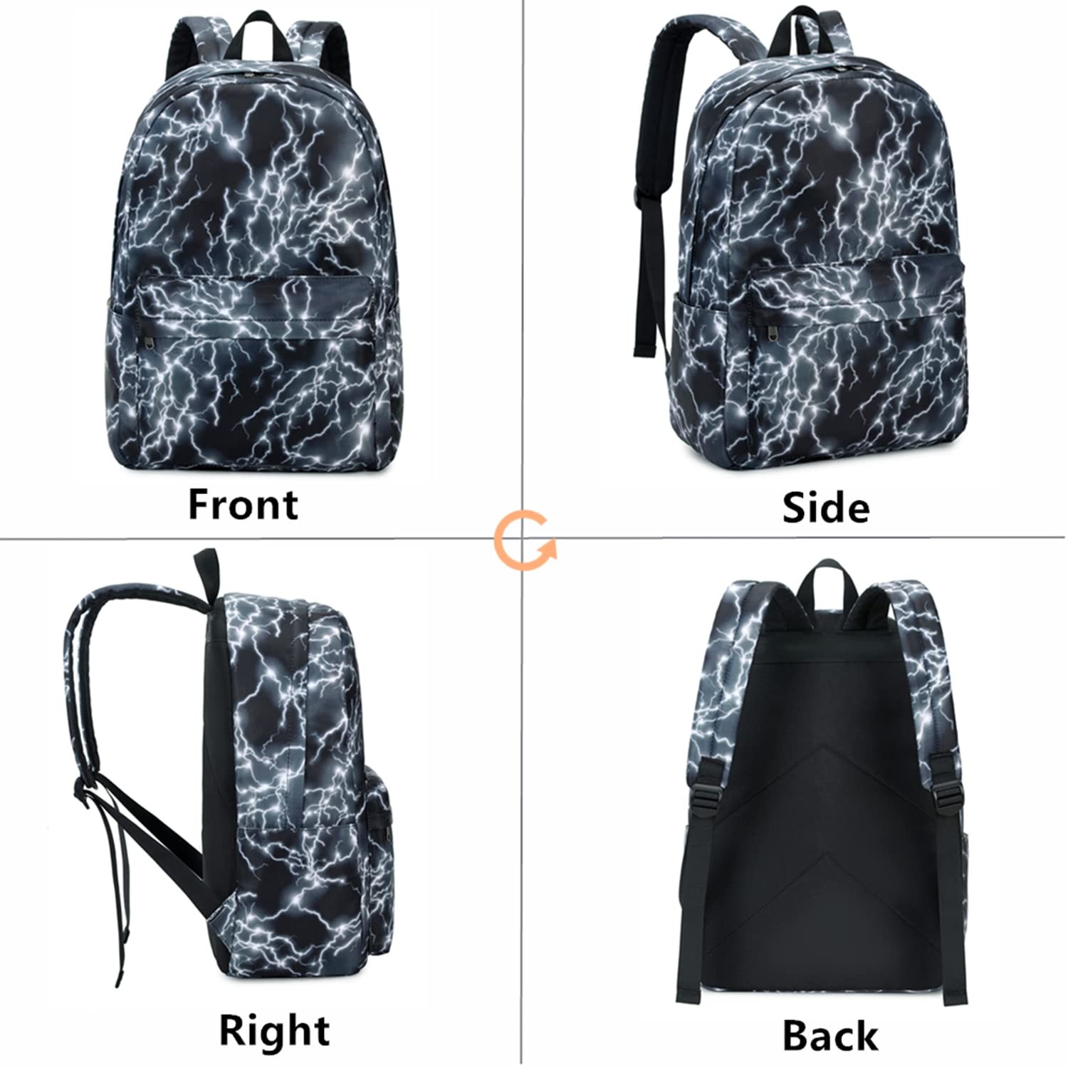 Boy School Backpack Elementary Middle Lightning Bookbag Laptop Teenager Water…