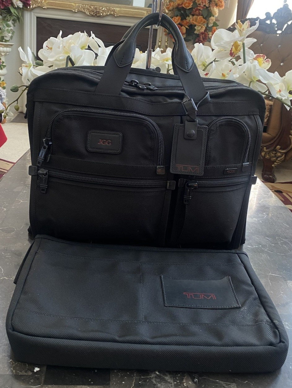 TUMI Organizer Black Ballistic Nylon Business Laptop Briefcase 26114DH EUC! $650