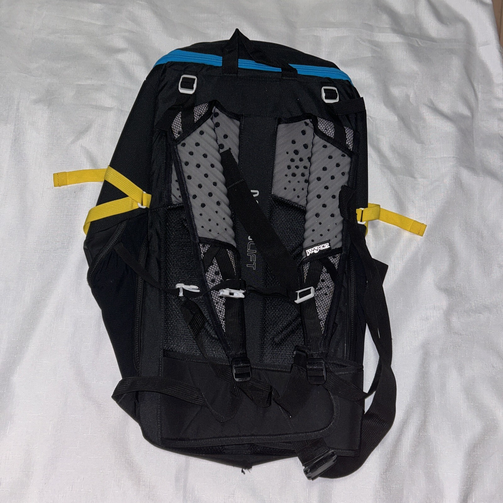 JanSport Tahoma 40 Black Backpack – See Description 4 Specs- Repair Patches Incl