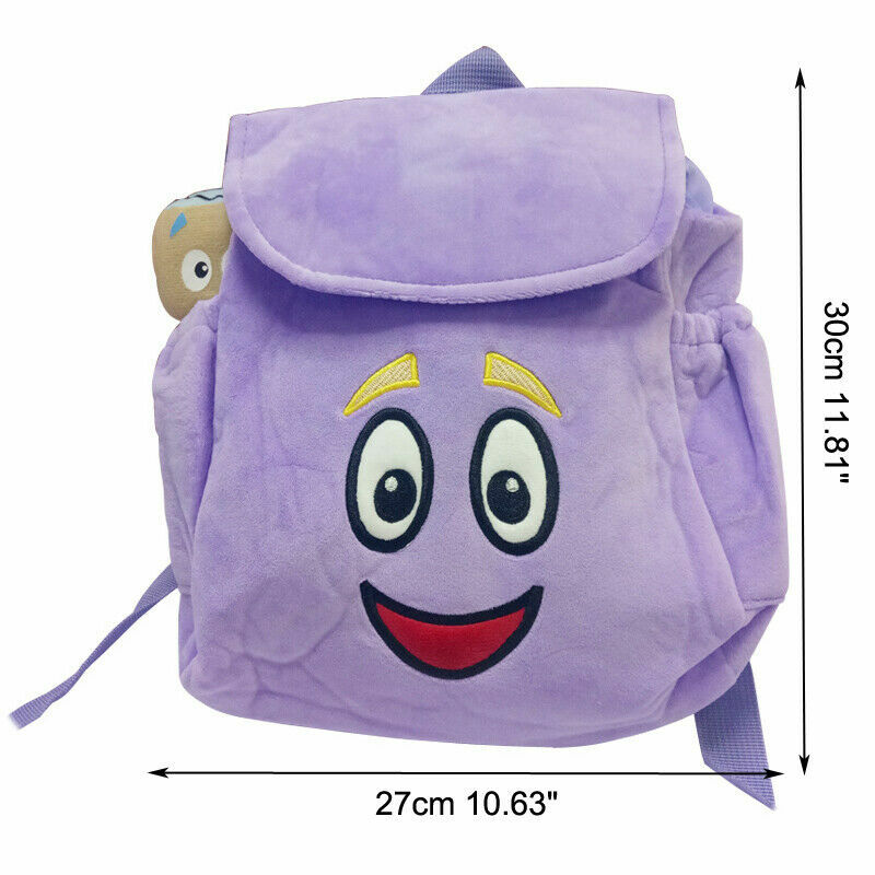 Nickelodeon Purple Dora The Explorer Mr. Face Plush 10″ Backpack Tote with Map