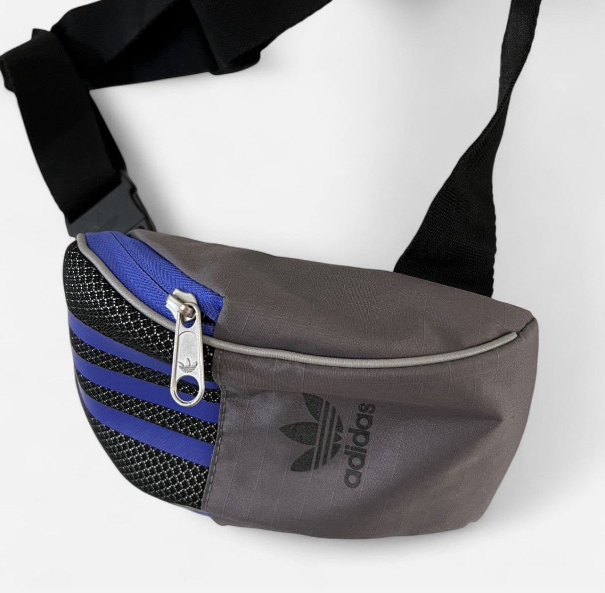 Adidas Sling Bag Blue / Grey / Black Reflective on Front Wore Once