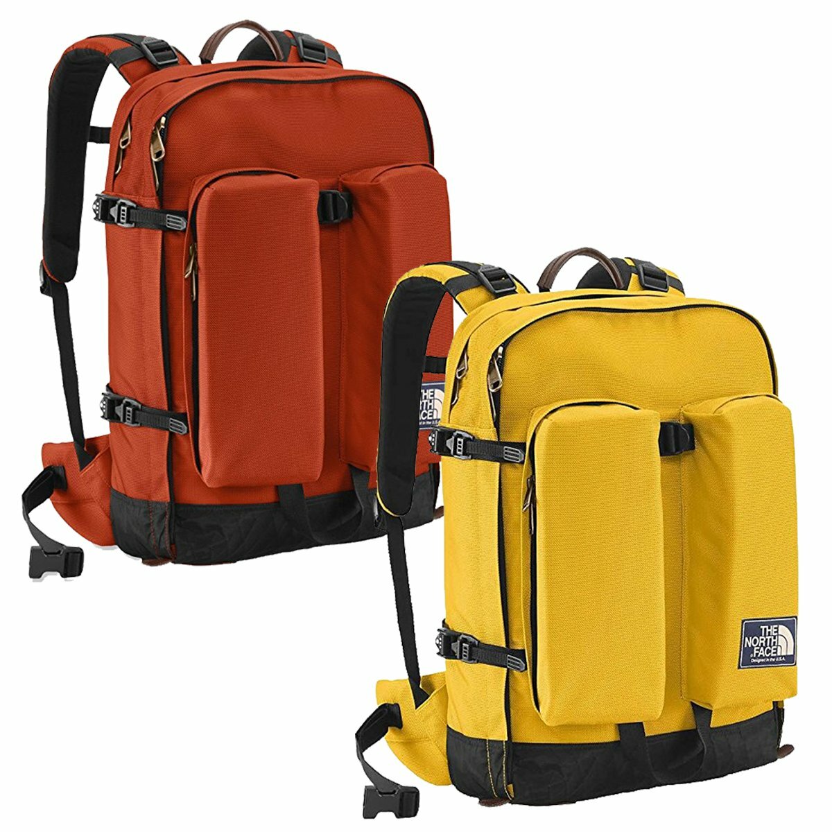 NWT The North Face Crevasse Classic Daypack Leopard Yellow and Clay Red Backpack