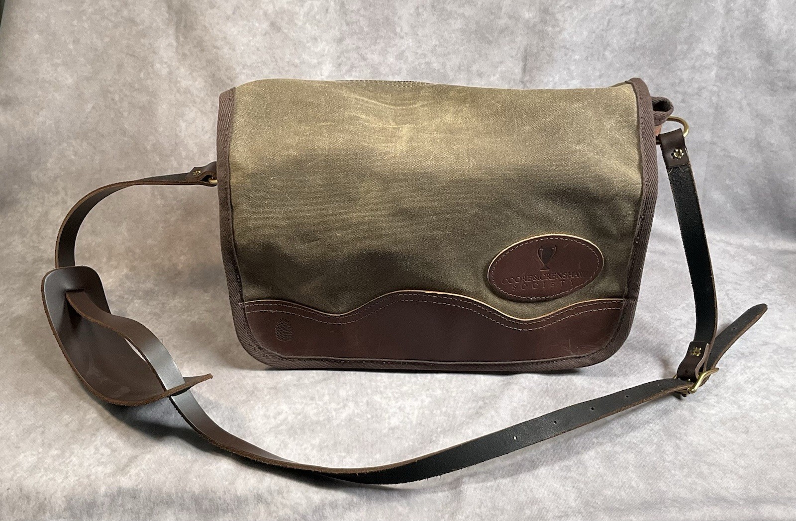 Coore & Crenshaw Society Canvas Leather Messenger Satchel Bag Ben Crenshaw