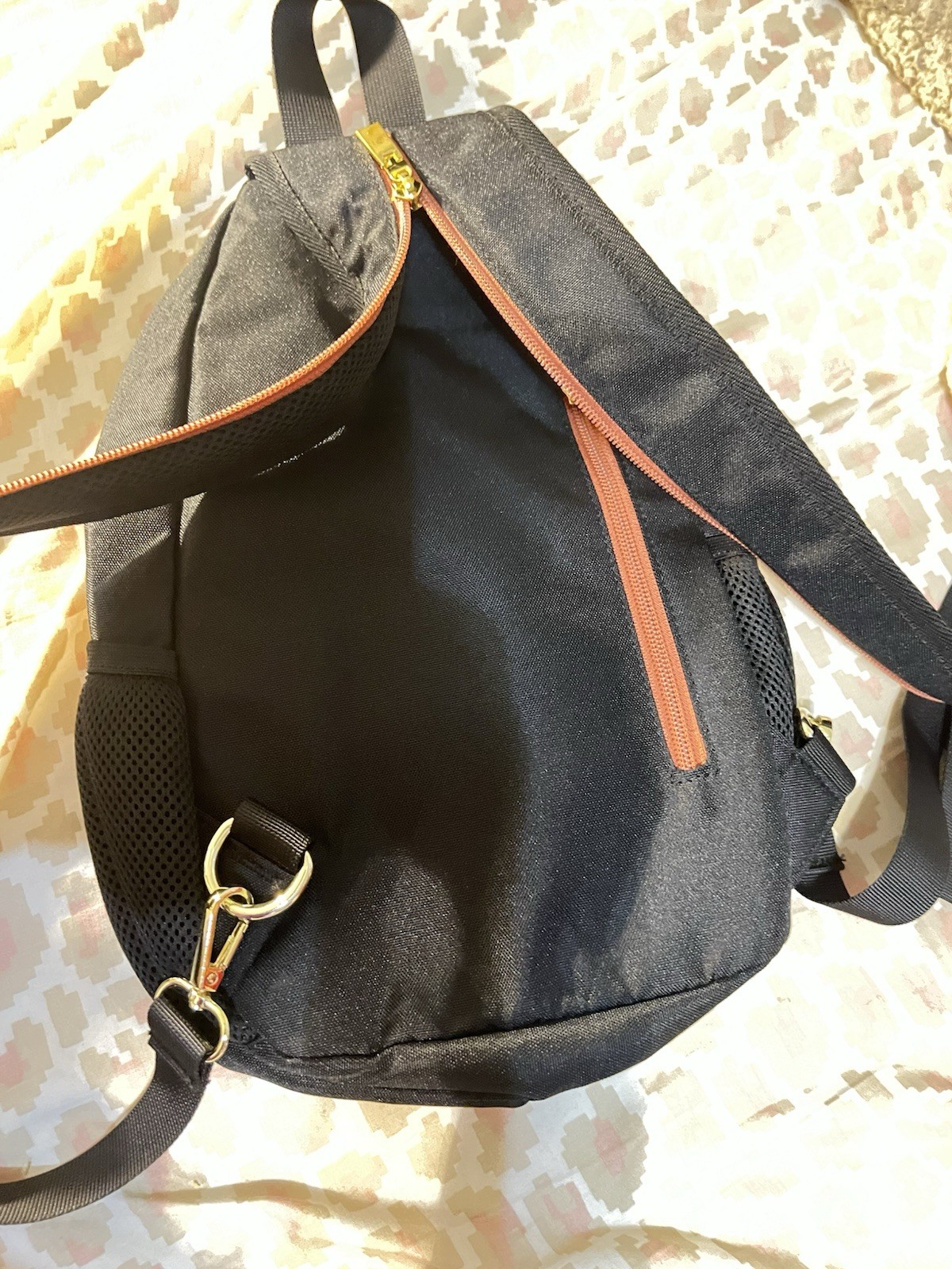 HLAEX Colorblock Black Brown White Crossbody Sling Bag Zip Adjustable Strap
