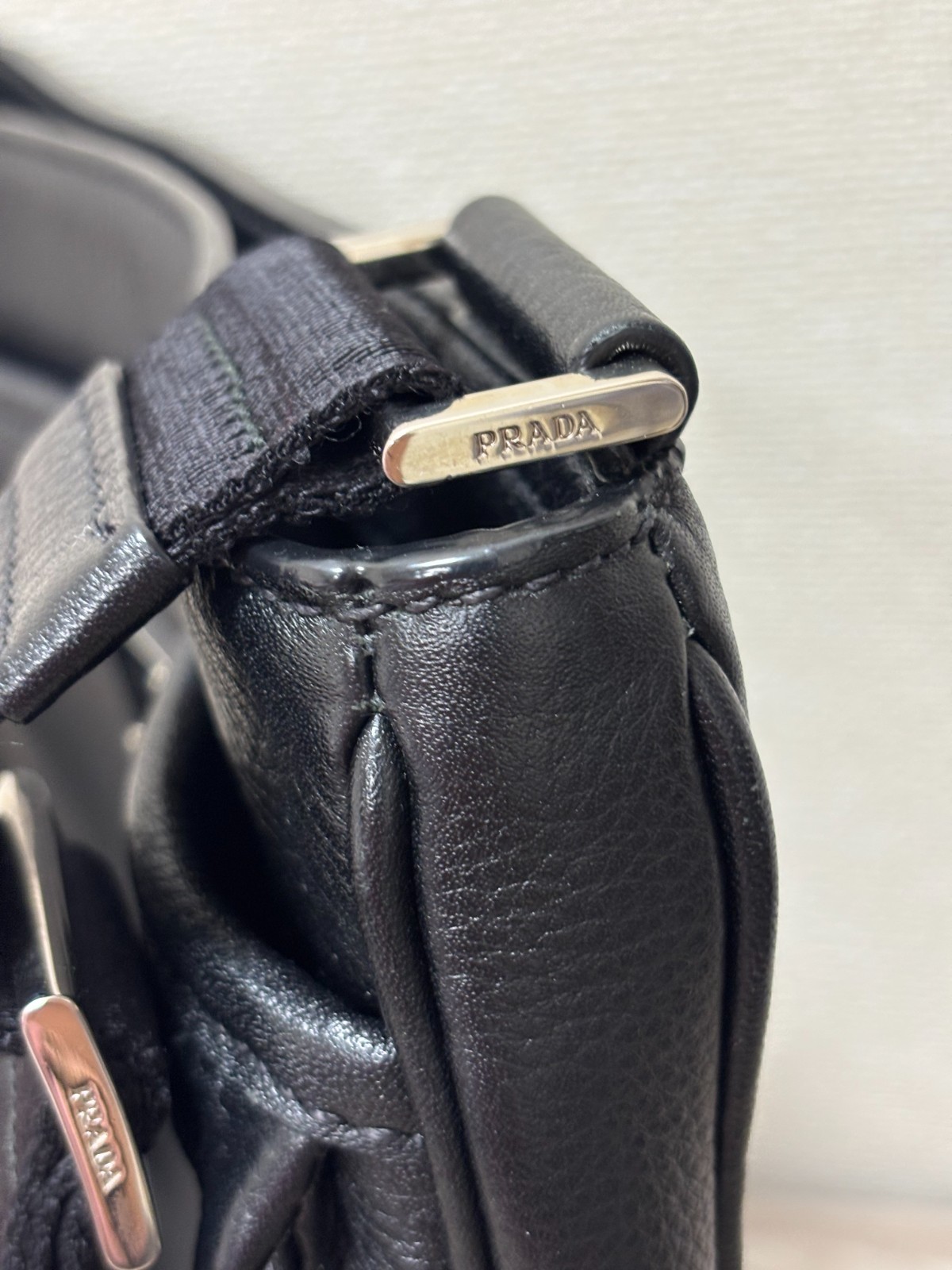 PRADA Vitello City Black Shoulder Bag 2VH019 Unisex Bag