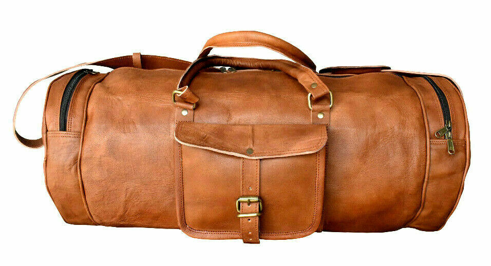 Leather Travel Bag Duffle Gym Mens Luggage Overnight Weekends Bag Only For Men’s