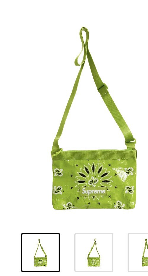 Supreme side bag, SS21 GREEN tarp