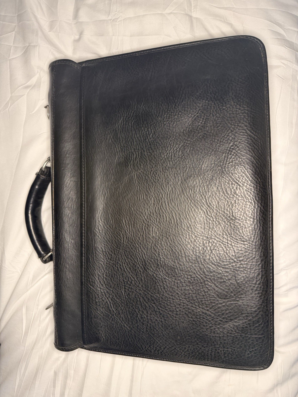 Bosca Men’s Black Briefcase/Document Case Buckle Closure Top Handle Solid