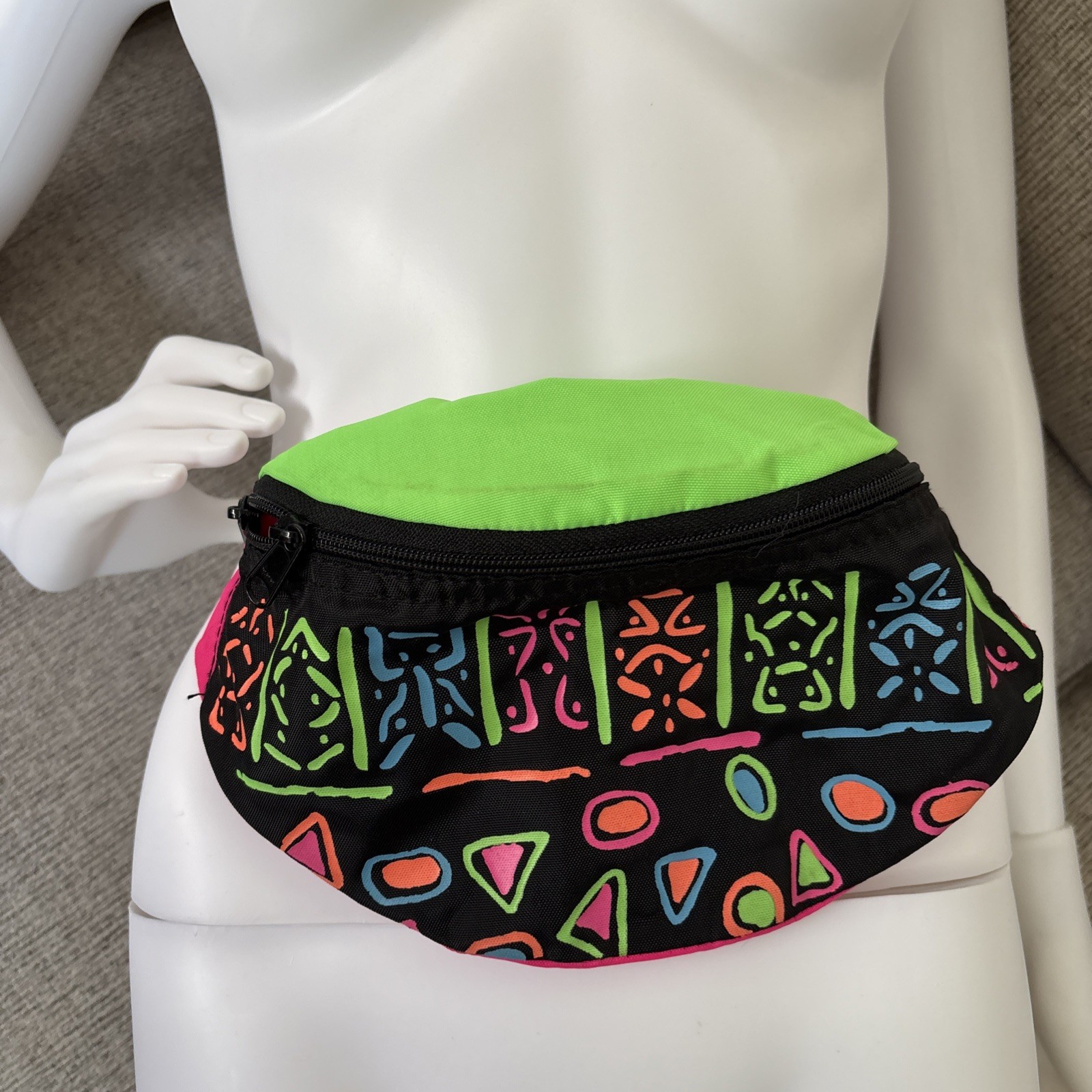 80s – 90s Vibes Fanny Pack Belt Bag Retro Neon Totally rAD! Unisex! Minor Defect