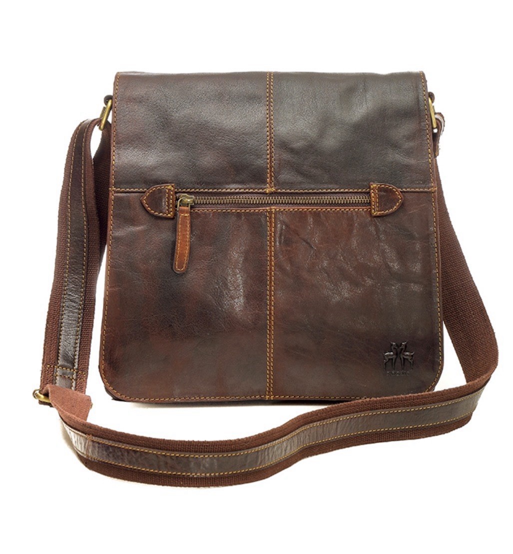 Brown Buffalo leather crossbody made in Spain Rosme Premium