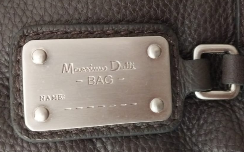 Massimo Dutti Men’s Brown Genuine Leather Crossbody Messenger Bag Made in Spain