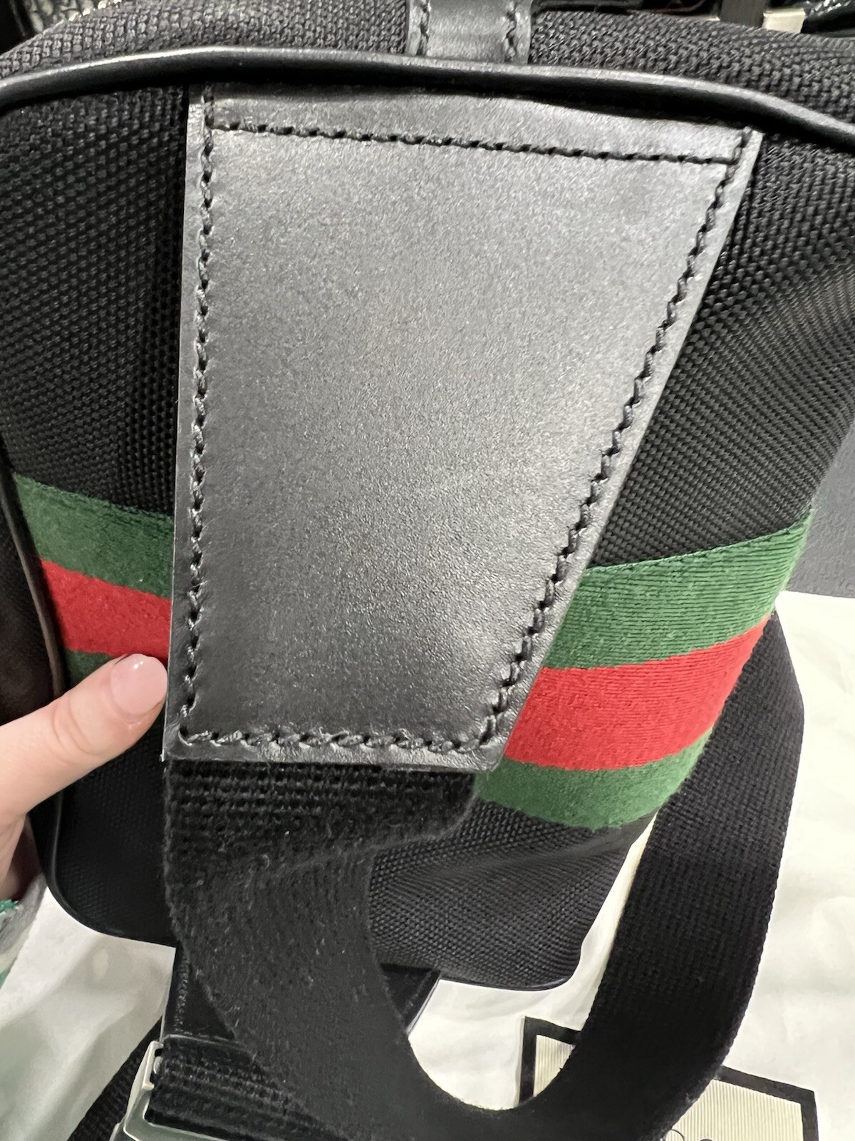 Gucci Techno Web Stripe Belt Bag W/Duster & Authenticity Retail $1400