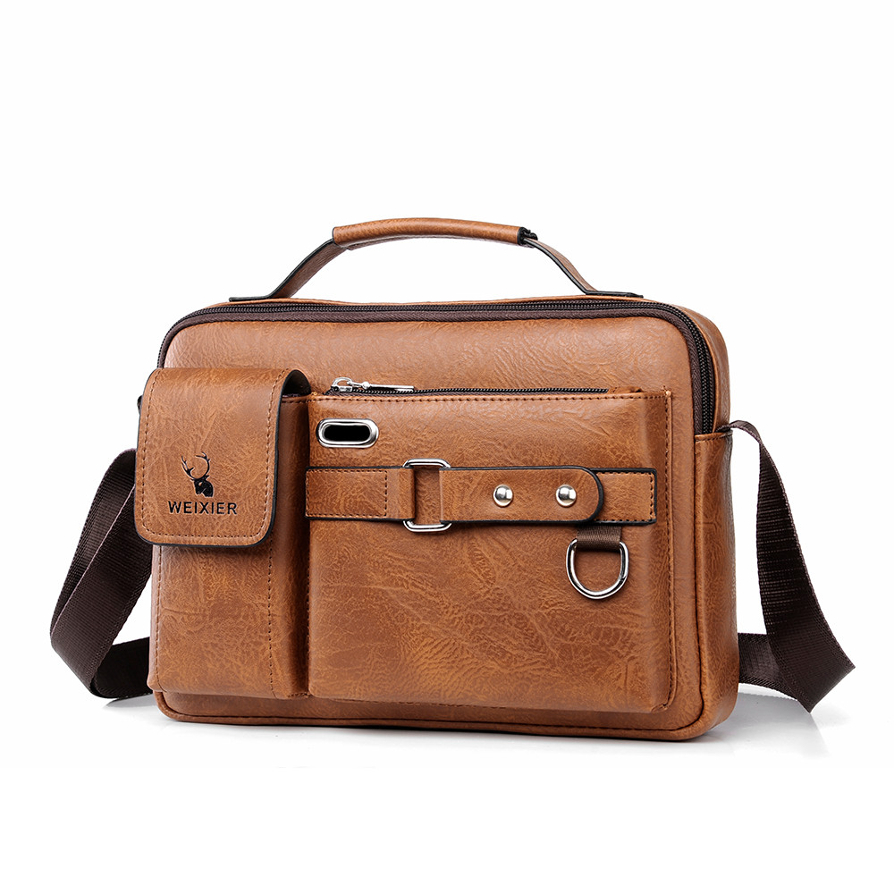 Men Handbag Business Leather Crossbody Bag Shoulder Bag Briefcase Messenger Bag