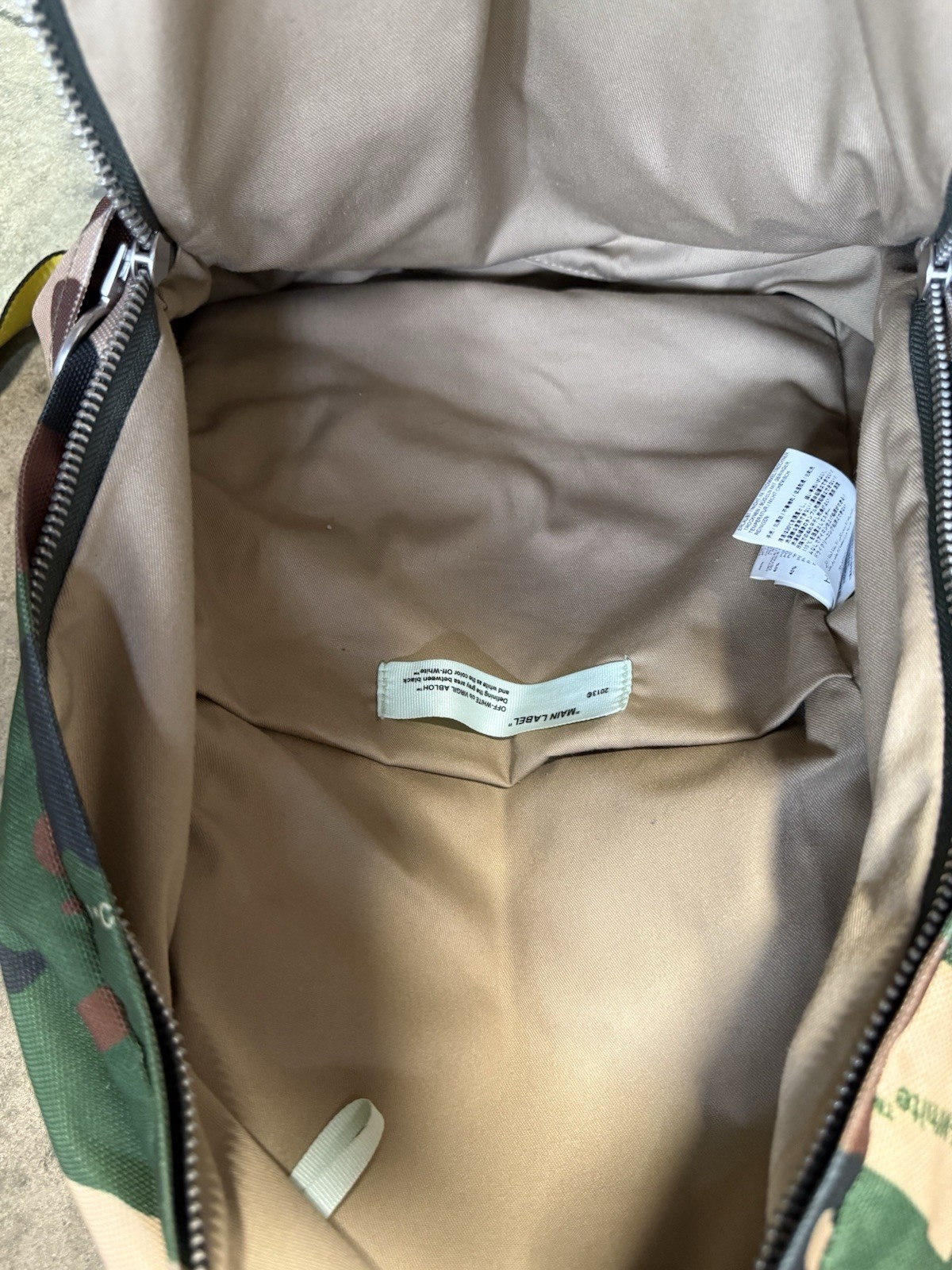 Off white Backpack Camouflage