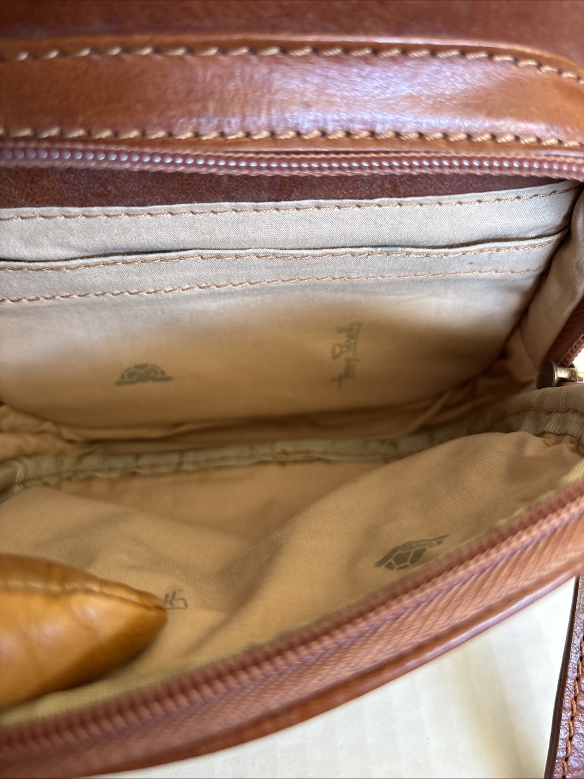 VTG GREEN by TONY PEROTTI-Brown Italian Leather Cossbody/Belt Bag Zip Pockets