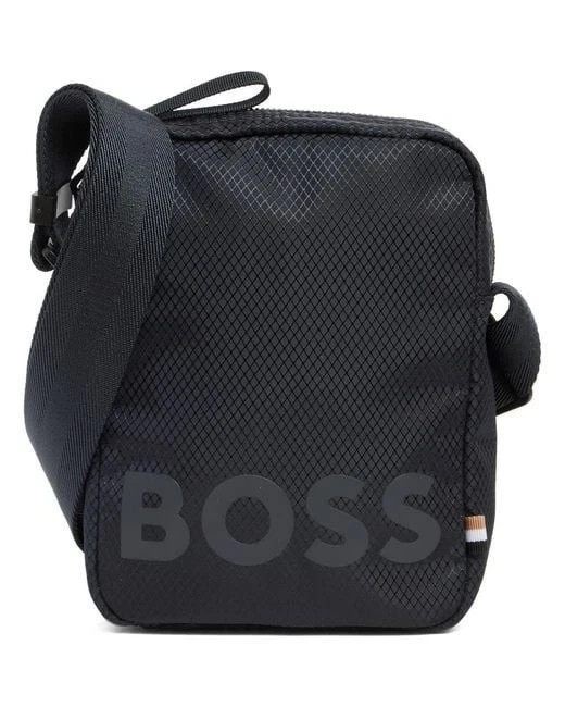 NWT Hugo BOSS Crossbody Pixel Embossed Logo 50549910 Black