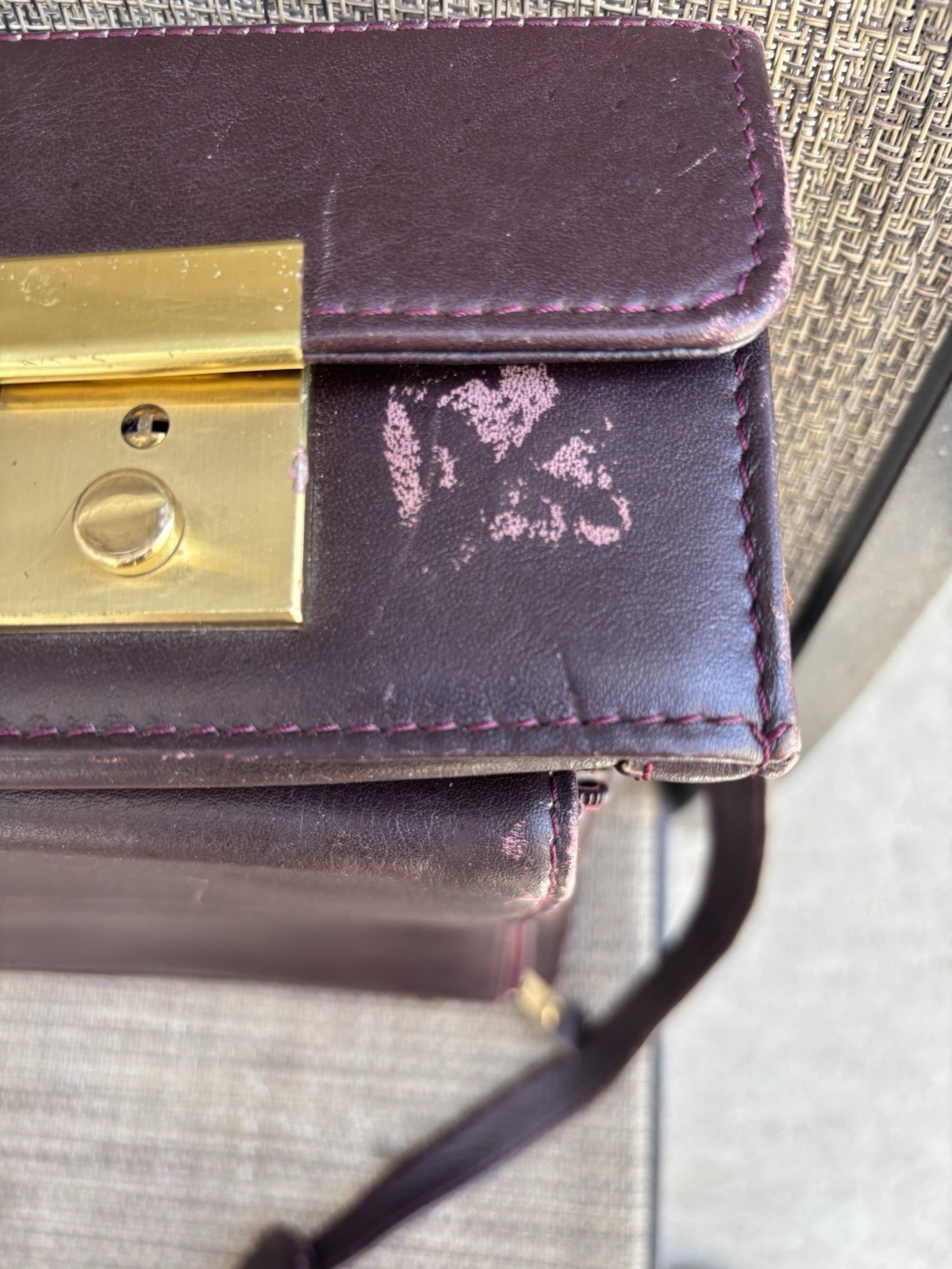 Brown Briefcase/Document Case with Brass Hardware, Inner Pockets & Dividers