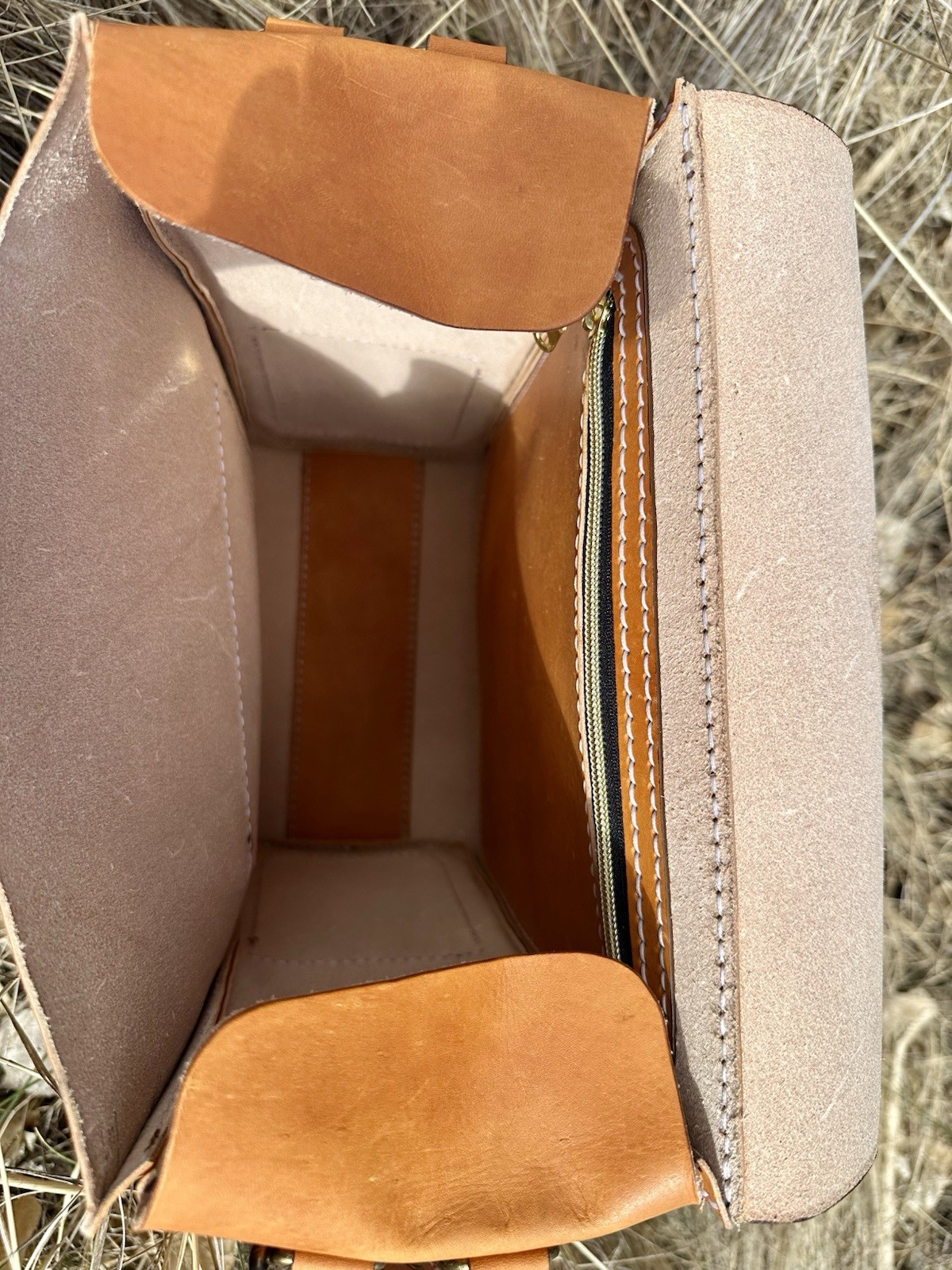Leather Backpack. Handmade Tan Rucksack Style. 17×11.5×6 inches.