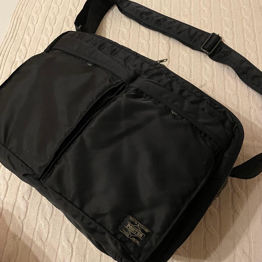 PORTER Yoshida TANKER 2WAY Shoulder Bag Black made in Japan Authentic