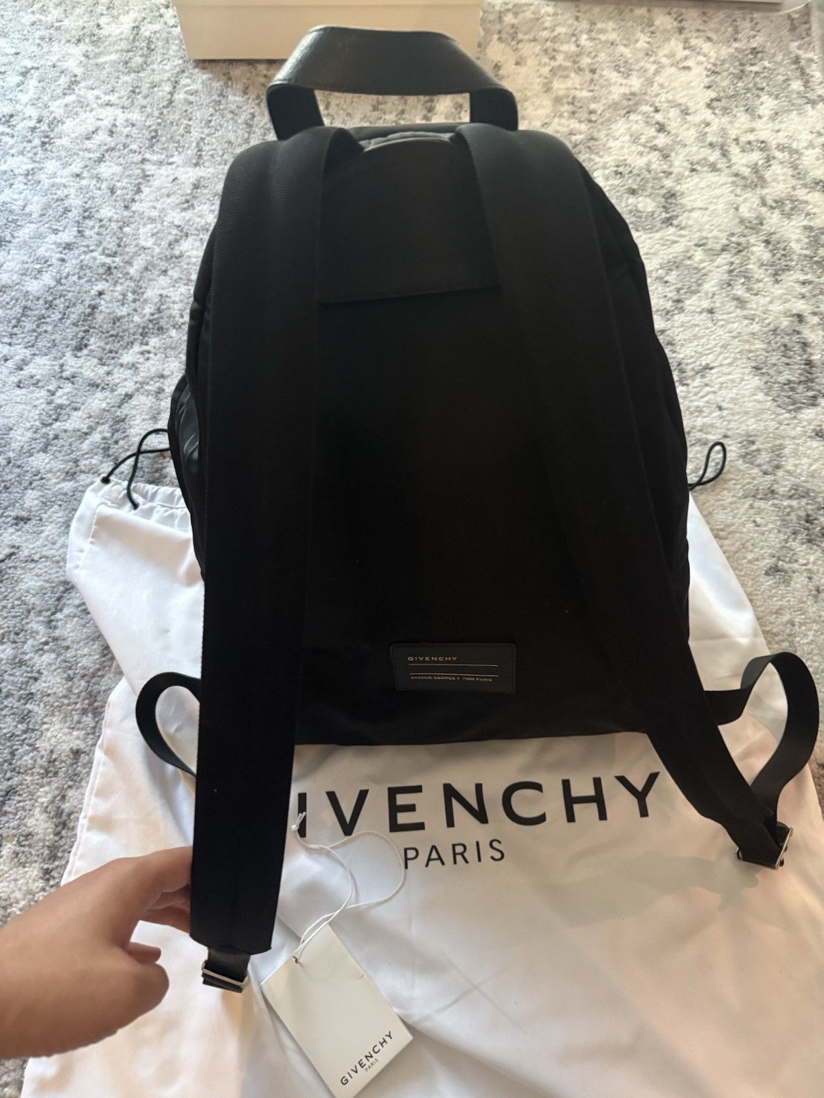 Givenchy Paris Nylon Logo Black Backpack