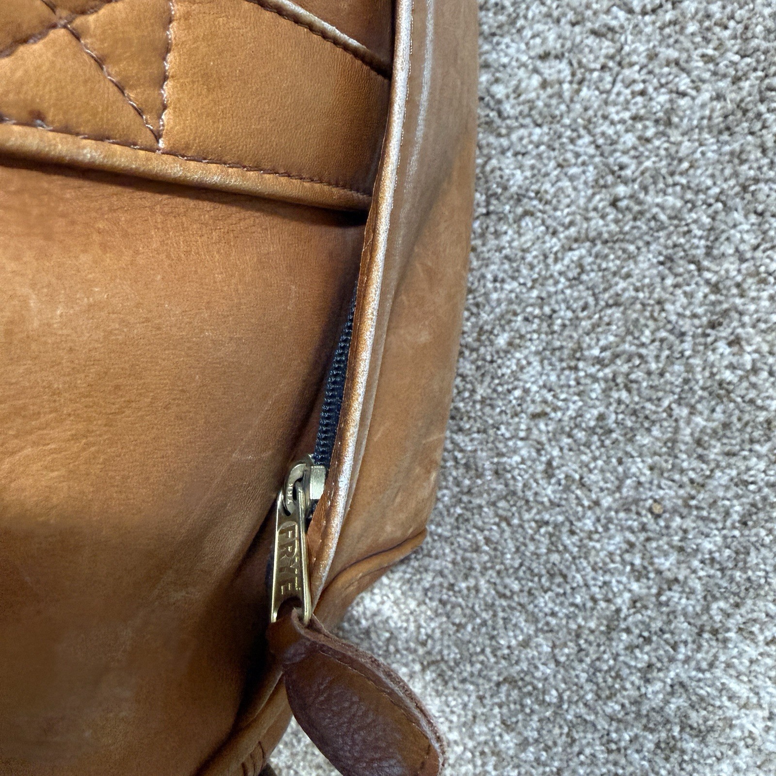 Frye Genuine Leather Briefcase Messenger Bag Cognac Brown Laptop Bag Unisex