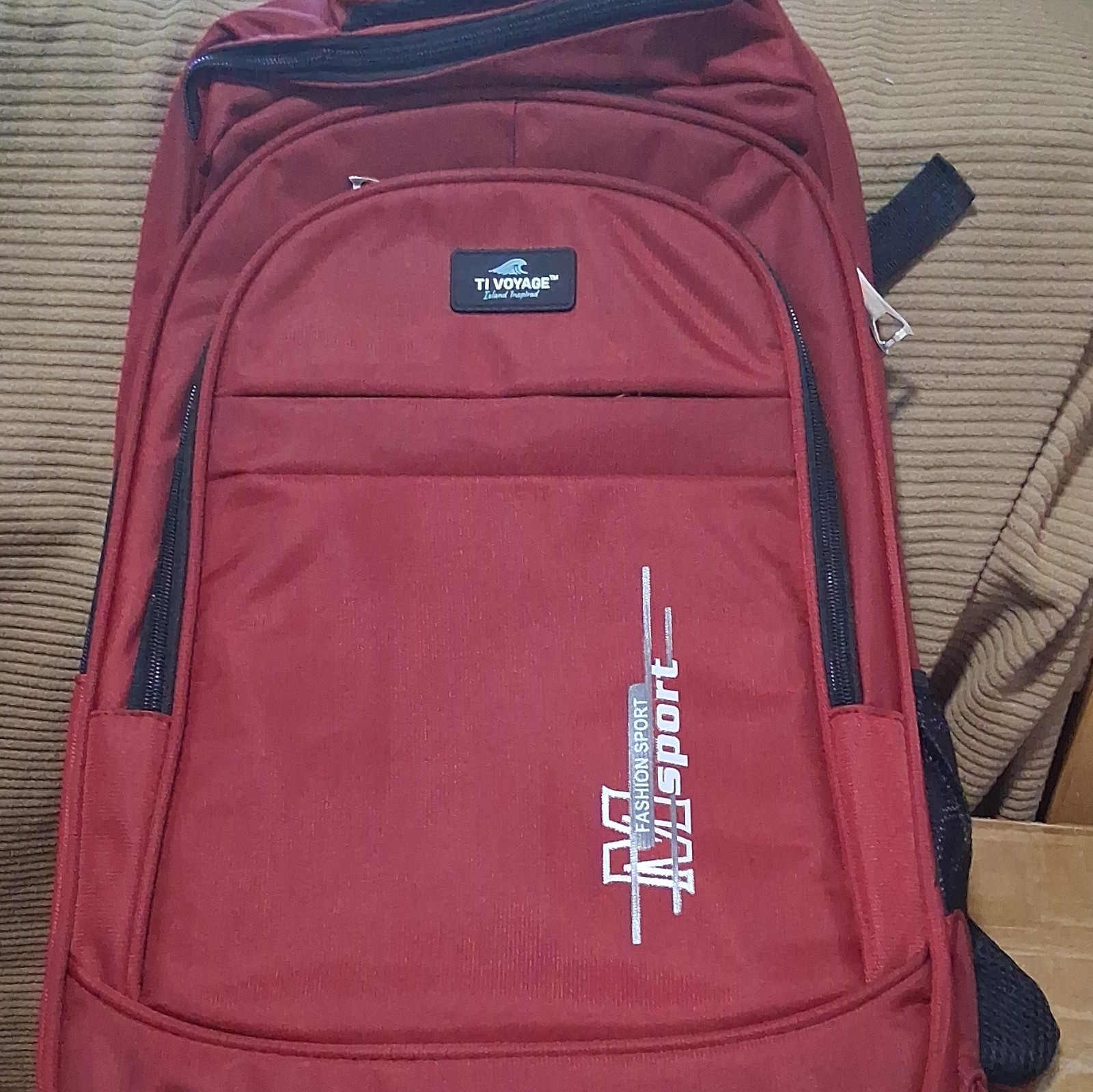 TI VOYAGE Red/Black Travel/Casual Backpack, Zip Closure, Large, Pockets