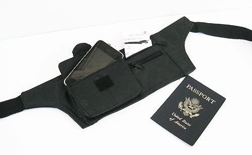 Black Leather Fanny Pack Money belt Holder Travel Sport Waist Bag USA Seller