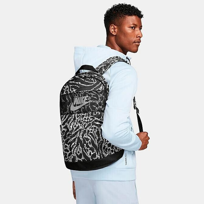 Nike Elemental Backpack School Travel Gym Bag Black White 21L DQ5764 010 • NEW