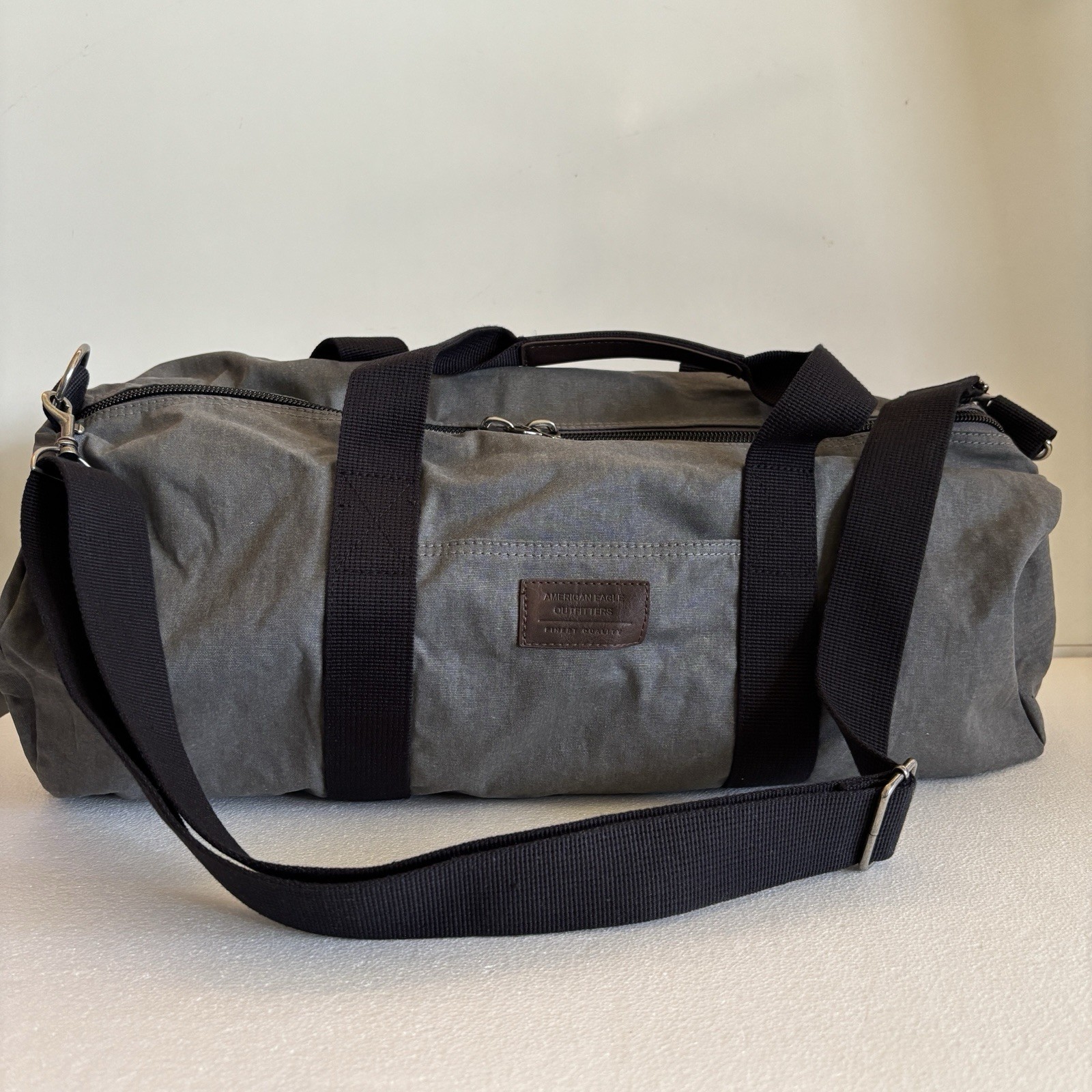 American Eagle Outfitters Charcoal Grey Canvas Duffle Bag