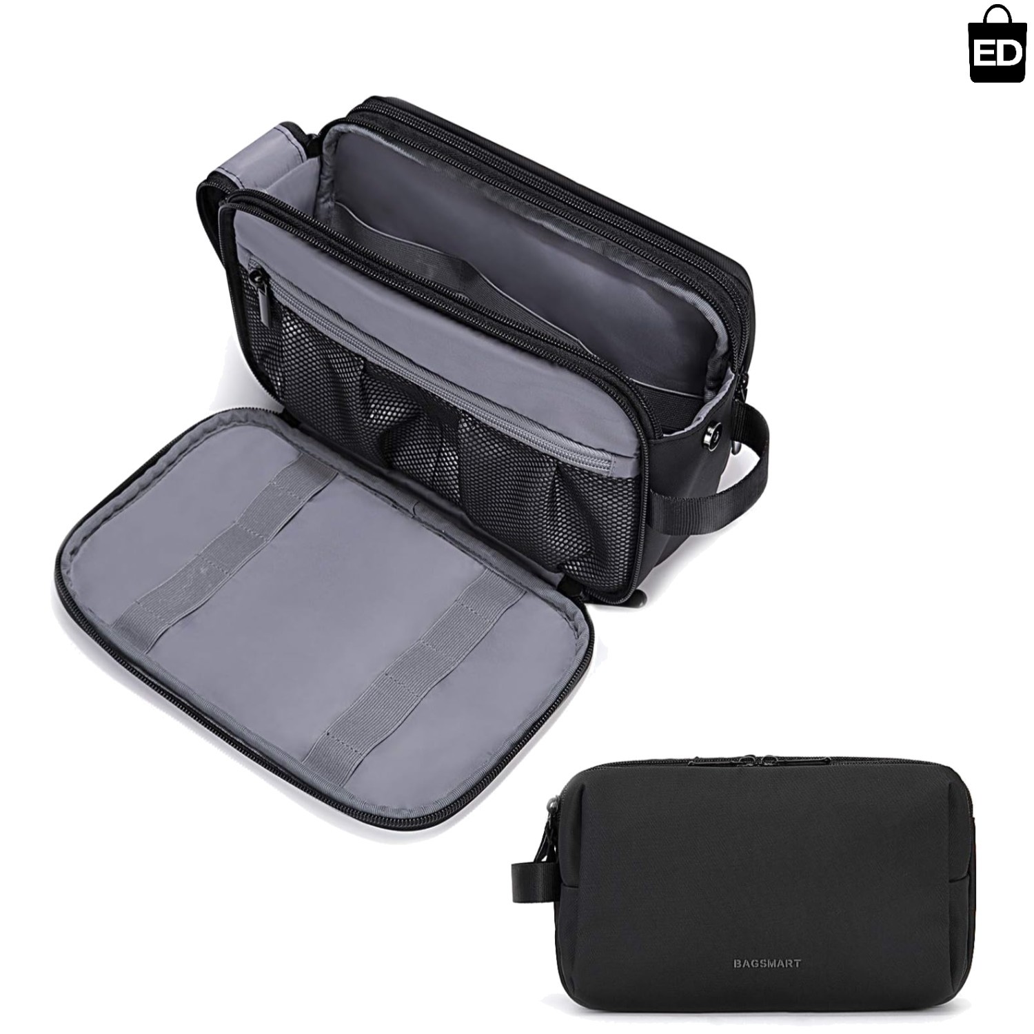 Lightweight Waterproof Toiletry Bag for Men – Dual Zipper Minimalist Dopp Kit
