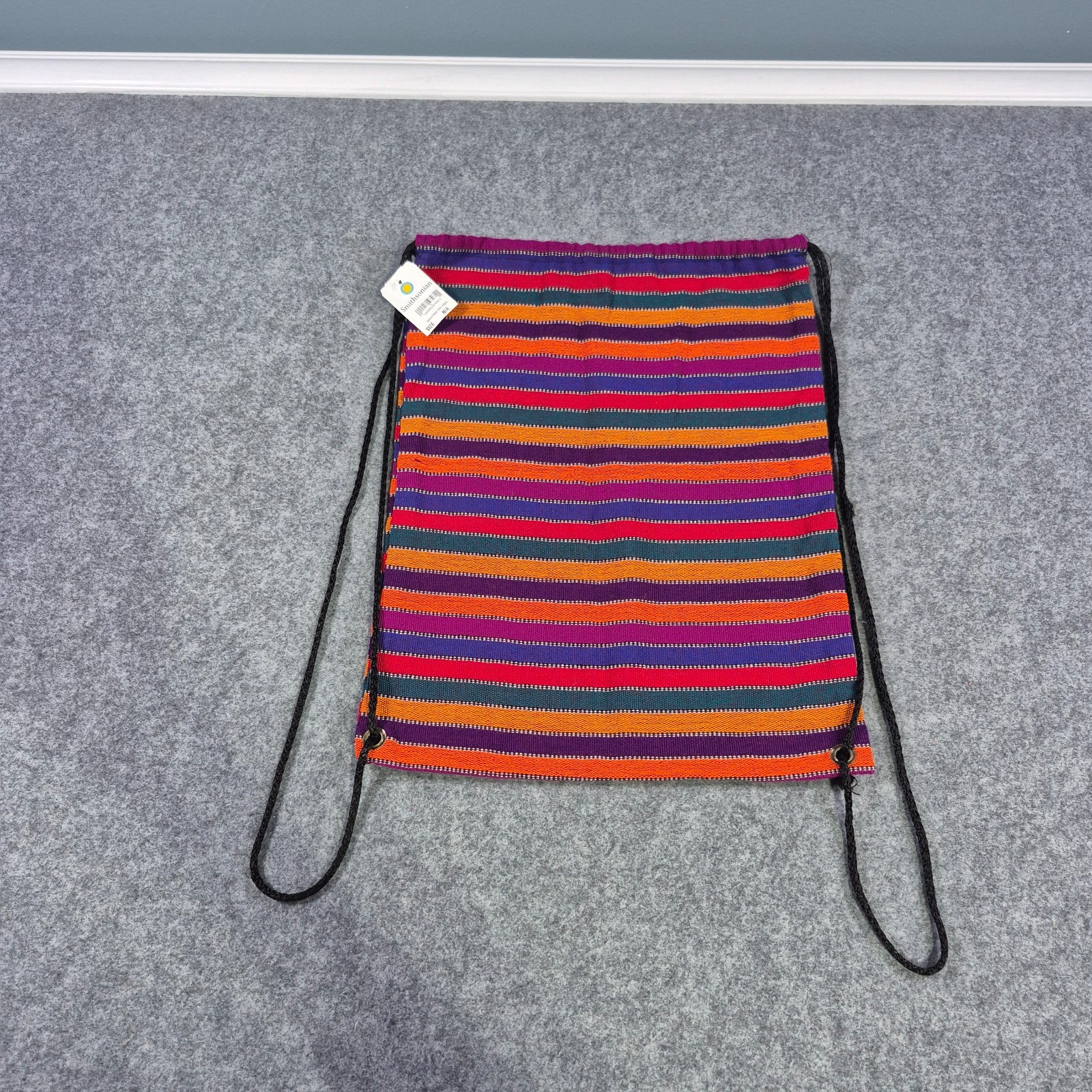 NEW Smithsonian Drawstring Backpack Technicolor Boho Vibrant Bold