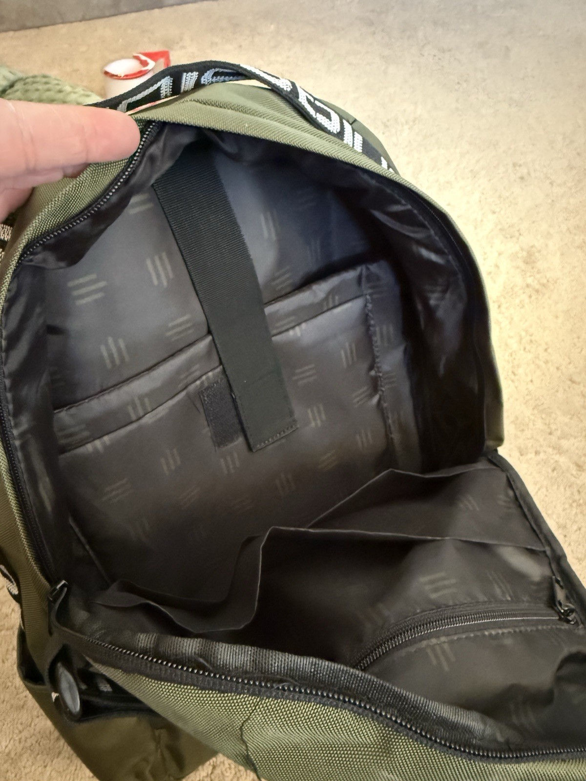 Podium Dark Olive Green Backpack with Straps. NWOT Never Used Great Condition