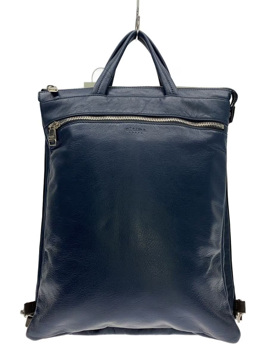 ultima TOKYO Leather Backpack, Navy