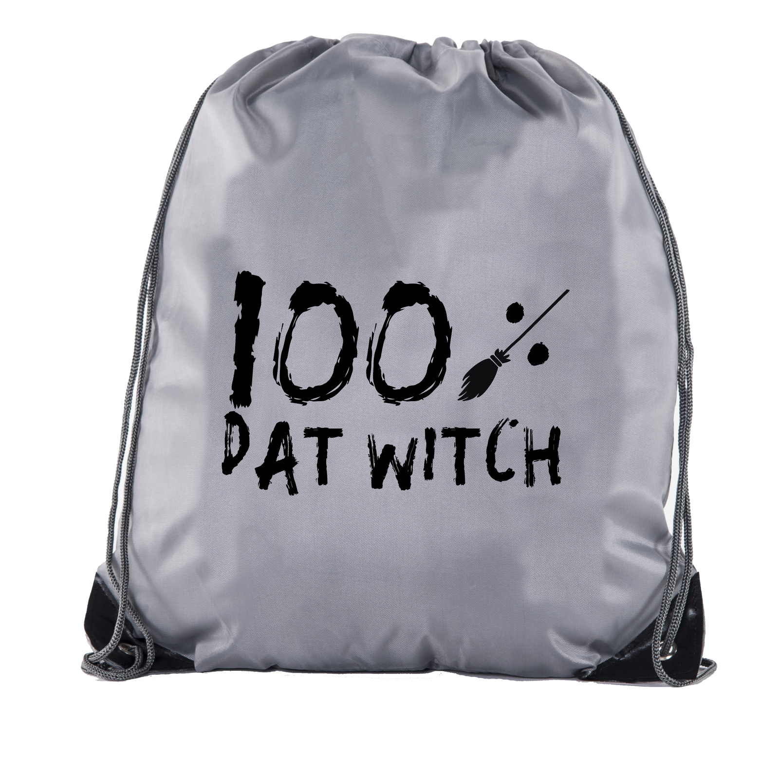 100% Dat Witch Drawstring Bags, Halloween Candy Bags, Halloween Party Cinch Bags