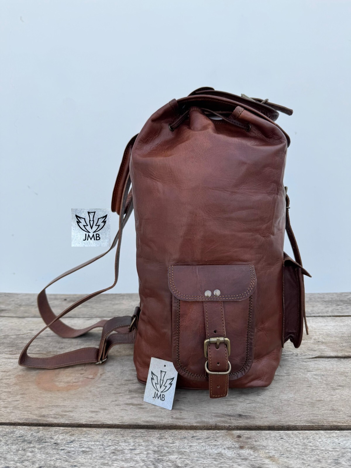 Vintage Popular Men Leather Backpack Laptop Large Shoulder Study Hiking Bag