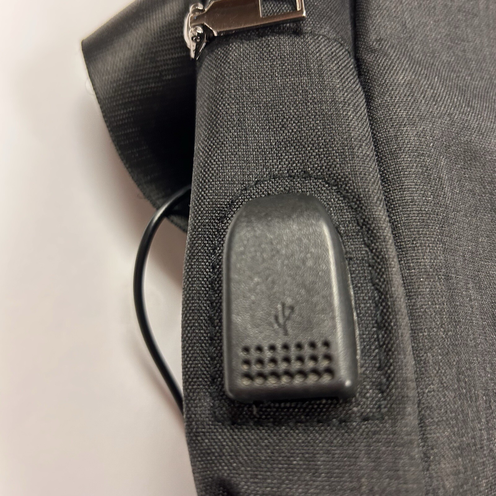 Nupouch One Strap Antitheft Black Sling Backpack with USB Charging Cable