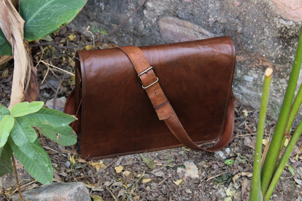 Messenger Bag Handmade Briefcase Bag Satchel 28X38 cm Genuine Leather Laptop Bag