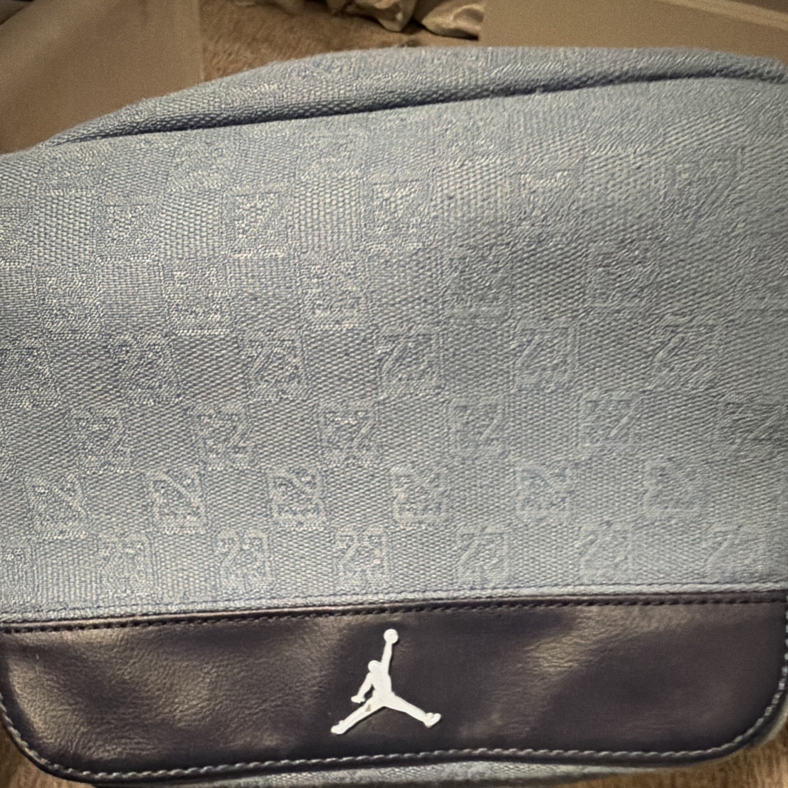 Jordan Blue /Black Checkered Crossbody Bag, Zip/Magnetic, Adjustable Strap