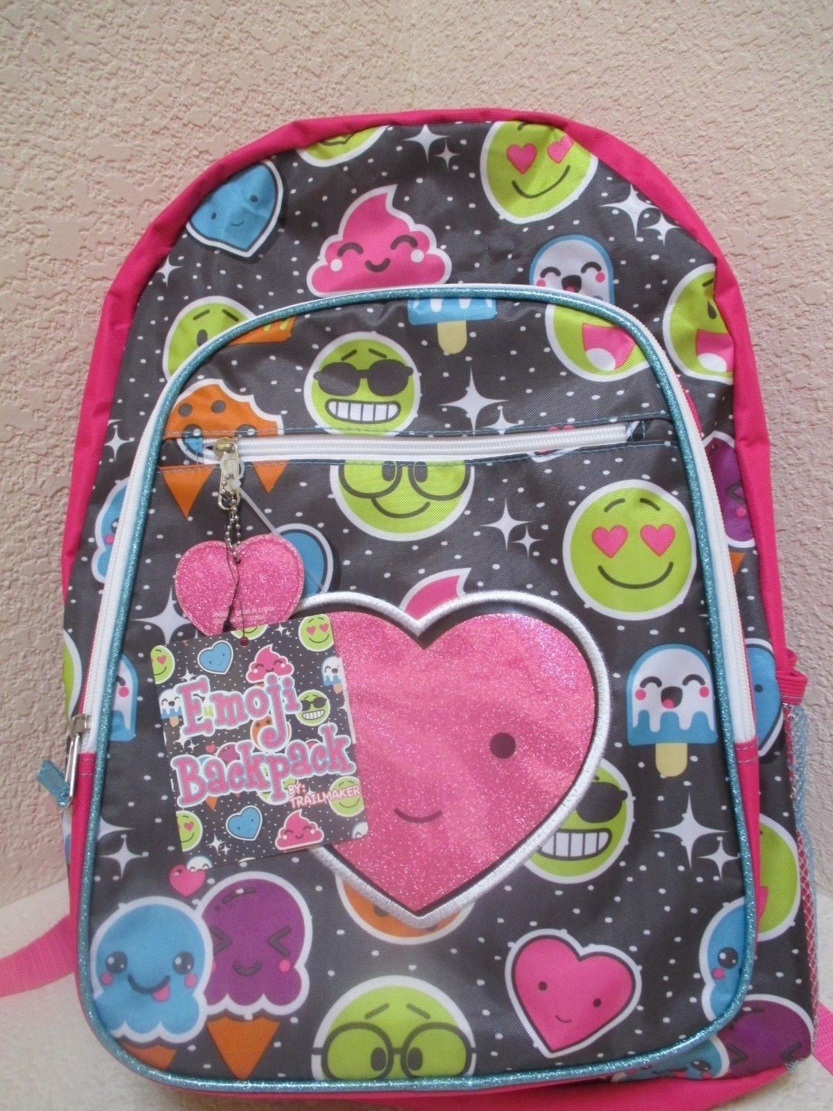 Emoji by Trailmaker Girls Pink Backpack, New with Tag