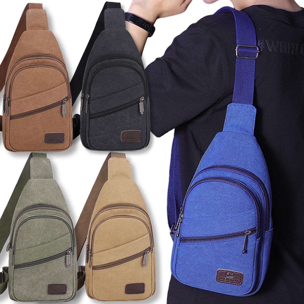 “Low Price”Mens Womens Sling Bag Chest Packs Cross Body Travel Shoulder Backpack