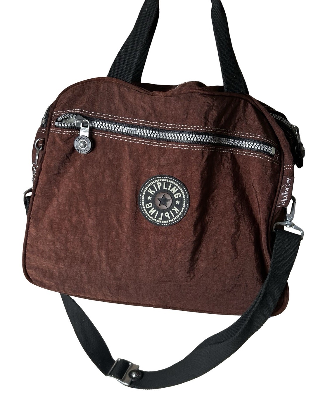 Kipling Weekender Bag 16” Unisex Burgundy Red Outer Pockets Crossbody Strap READ