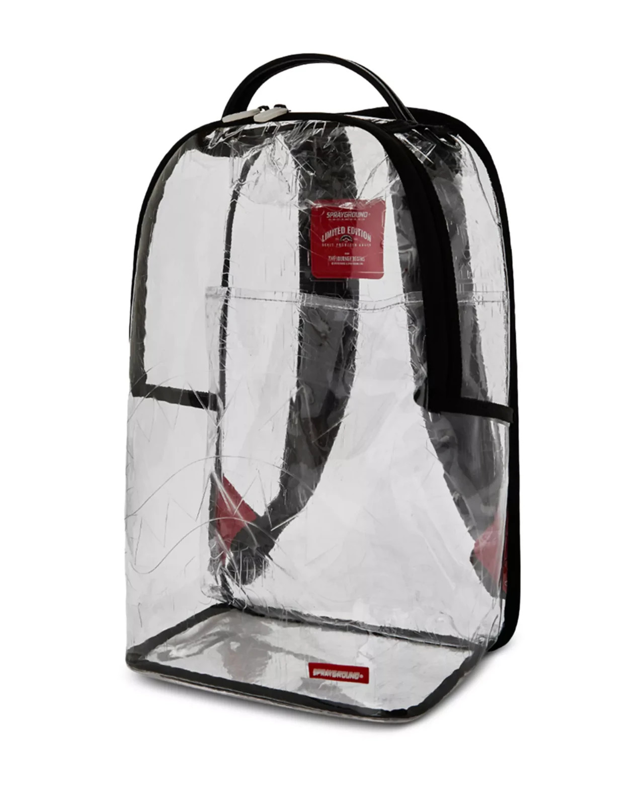 Sprayground Embossed Graff Clear Backpack🔥New PVC Bookbag Large School Bag