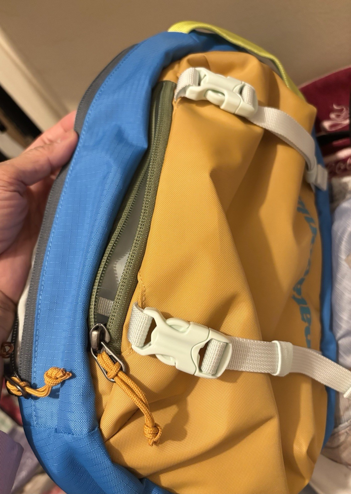 New Patagonia Atom 8L Sling Bag-Patchwork Vessel Blue–Crossbody Pack Bag Unisex