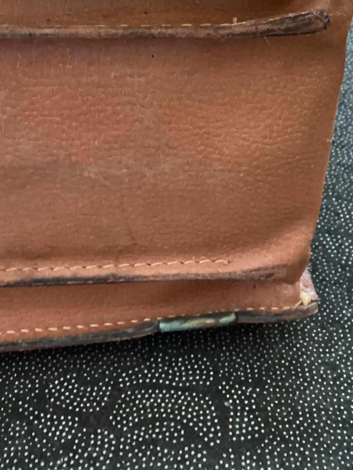 VTG Genuine Leather Split Cowhide Briefcase Wearbest Men’s Brown Expandable