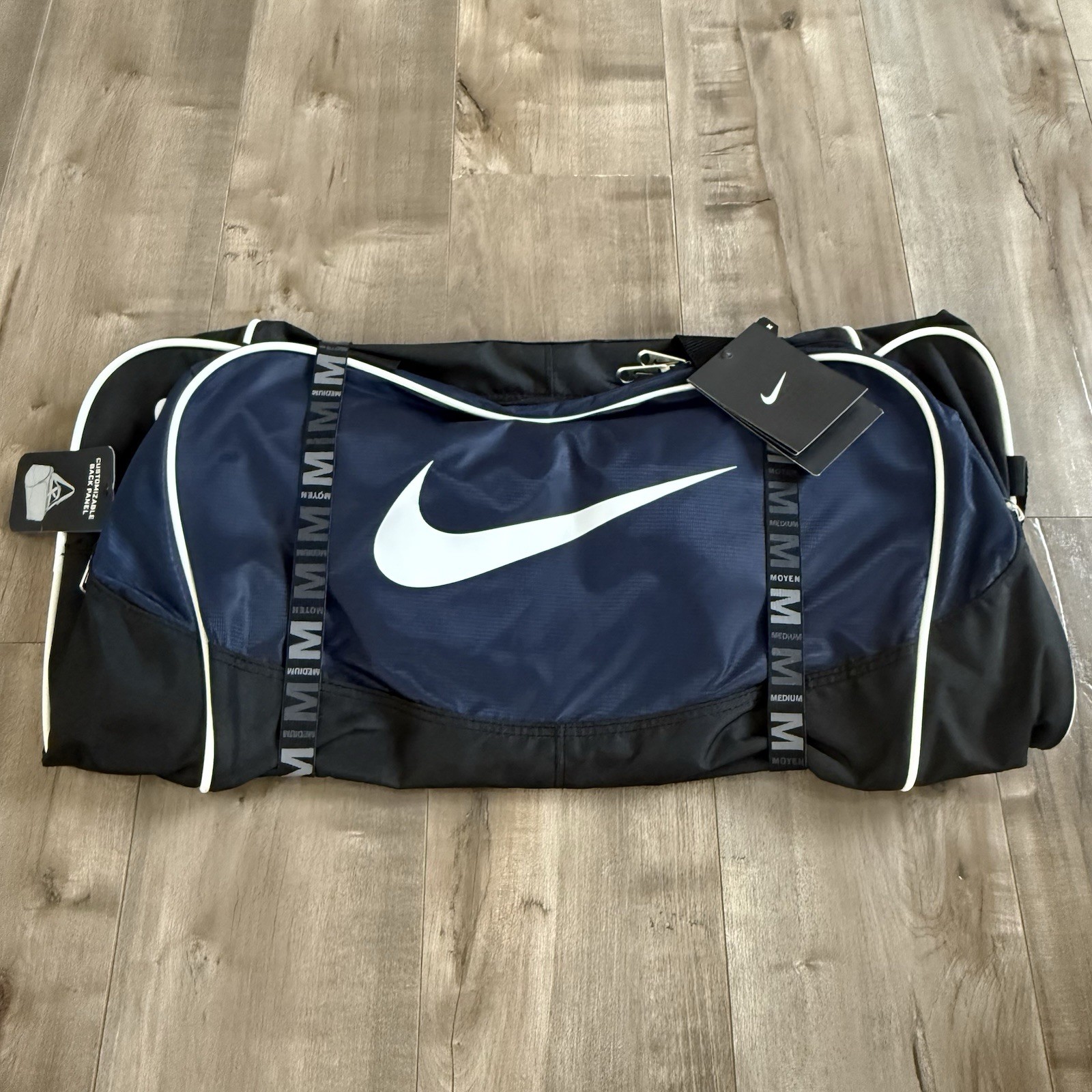 NEW Nike Brasilia 4 Medium Duffle 58 Liters Blue Black Athletic Travel Bag