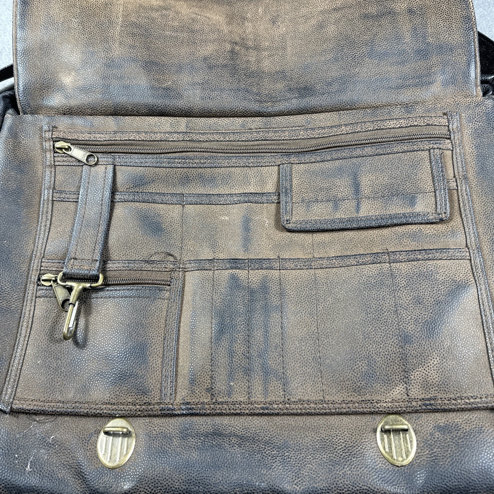 Carbon2Cobalt Distressed Leather Laptop Messenger Bag