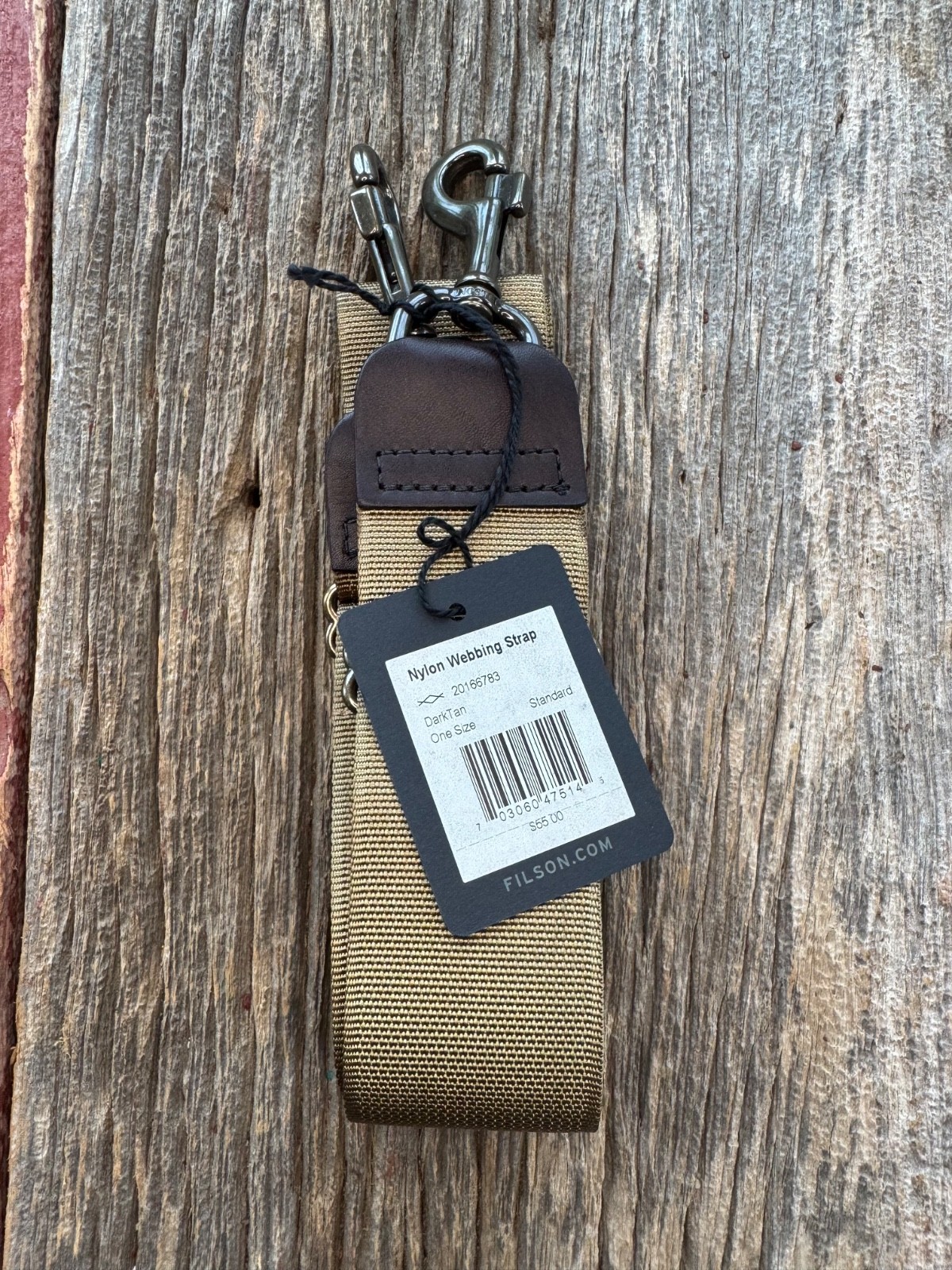 Filson 24 / 48 Hour Cotton Webbing Strap 20166783 Dark Tan NEW