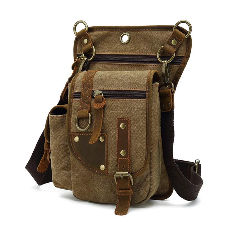 Canvas Drop Leg Bag 22x7x30cm Tactical Thigh Waist Pack for Men Women – Outdoor